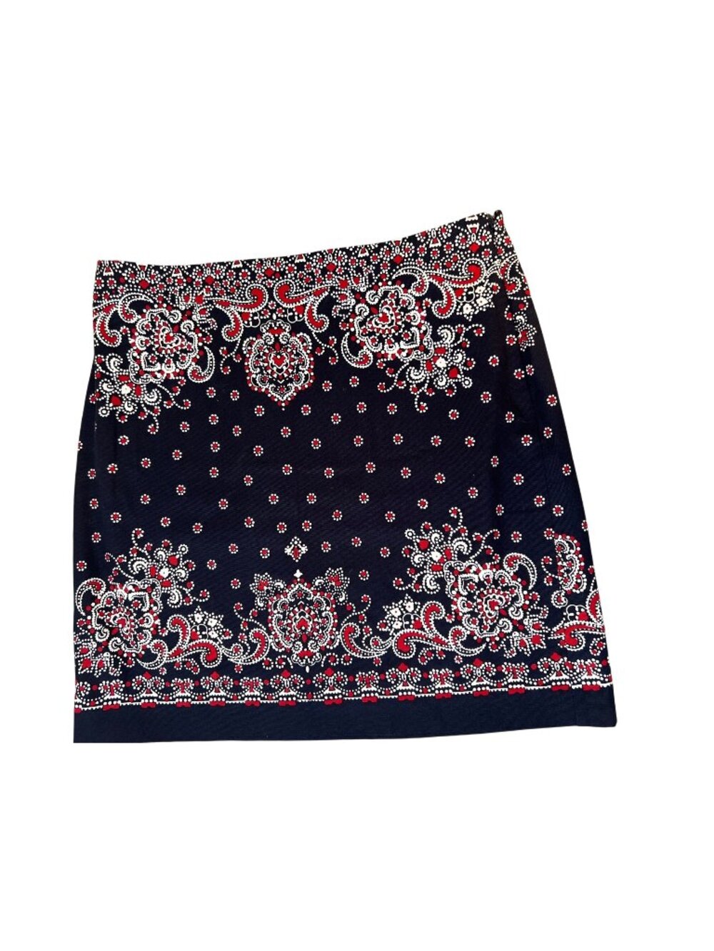 Talbots skirt size 12, navy red & white